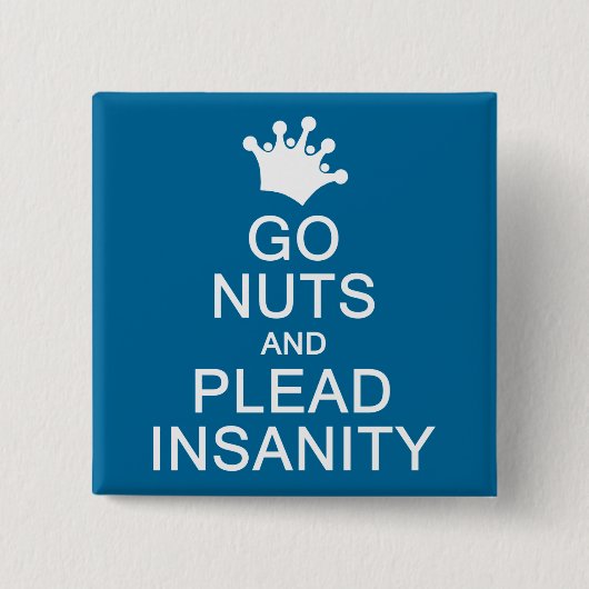 Naar NUTS aangepaste kleur, knop Vierkante Button 5,1 Cm (Voorkant)