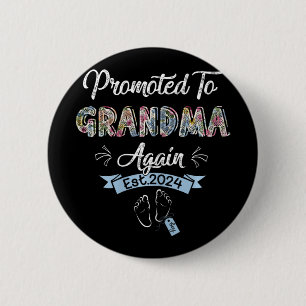 Naar oma weer EST 2024 Zwangerschapsaankondiging Ronde Button 5,7 Cm