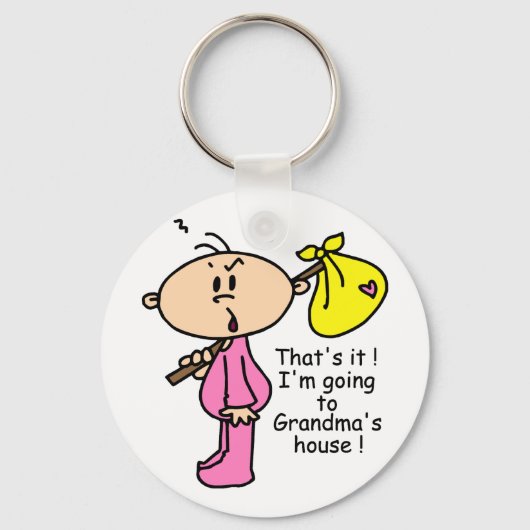 Naar oma's huis baby (roze) sleutelhanger (Voorkant)