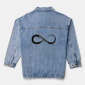 Naar oneindig en verder penseelstreeksymbool denim jacket (Achterkant)