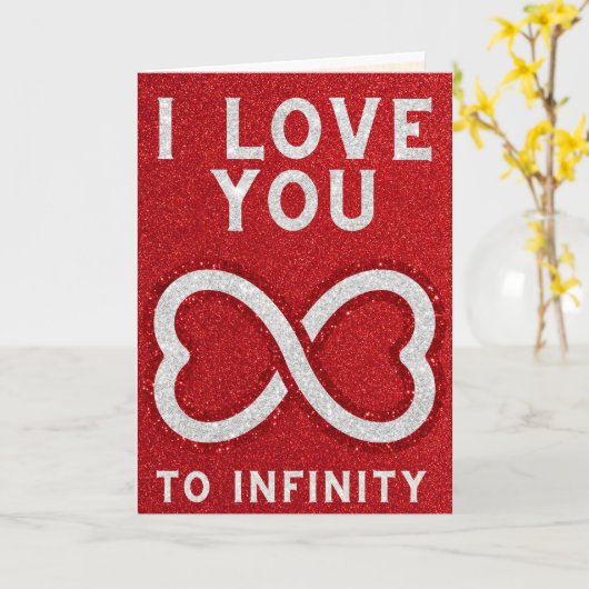 Naar oneindigheid & verder glinsterende Valentijns Kaart (Gele Bloem)