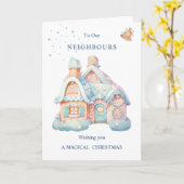 Naar onze buren Kerstdorp Kaart (Gele Bloem)