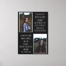 Naar onze dochter Bericht Fotocollage Canvas Print