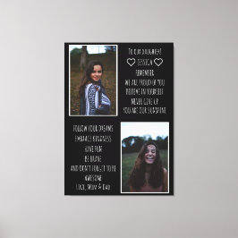 Naar onze dochter Bericht Fotocollage Canvas Print