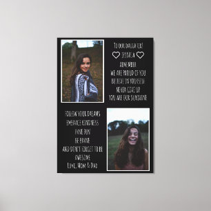 Naar onze dochter Bericht Fotocollage Canvas Print