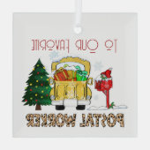 Naar onze favoriete postbezorger Kerst Glas Ornament (Achterkant)