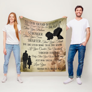 Naar onze grote dochter fleece deken