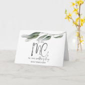 Naar onze MC op trouwdag Dank u bruid en bruidegom Kaart (Gele Bloem)