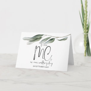 Naar onze MC op trouwdag Dank u bruid en bruidegom Kaart