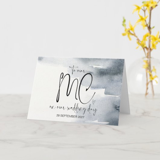 Naar onze MC op trouwdag Dank u bruid en bruidegom Kaart (Gele Bloem)