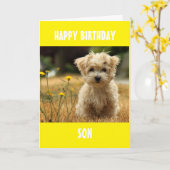 NAAR ONZE OF MIJN ZOON OP JE VERJAARDAG! KAART (Gele Bloem)