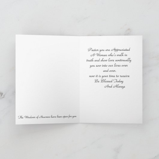 Naar onze predikant bedankkaart (Binnen)