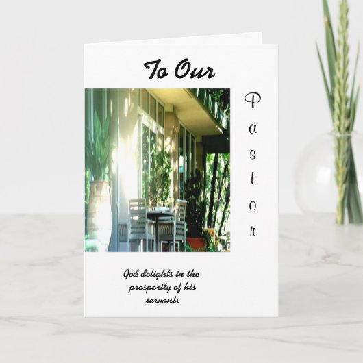 Naar onze predikant bedankkaart (Voorkant)