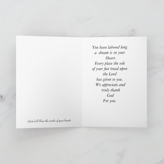 Naar onze predikant bedankkaart (Binnen)