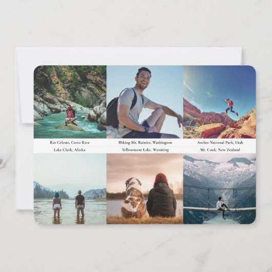 Naar onze volgende avontuur reisjaar fotocollage feestdagenkaart (Achterkant)