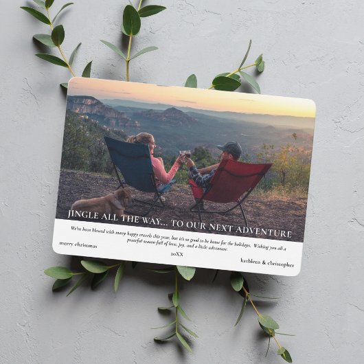 Naar onze volgende avontuur reisjaar fotocollage feestdagenkaart