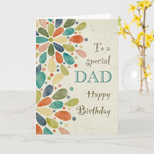 Naar pap op de dag van de geboorte. kaart (Gele Bloem)