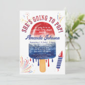 Naar Pop Fireworks Popsicle 4th Baby shower Kaart (Staand voorkant)