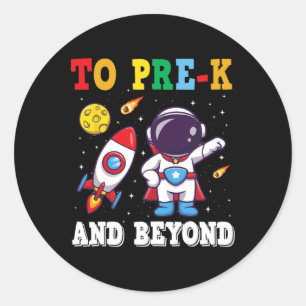Naar Pre K En Verder Astronaut Terug Naar School S Ronde Sticker