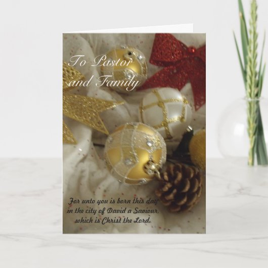 Naar predikant en familie feestdagen kaart (Voorkant)