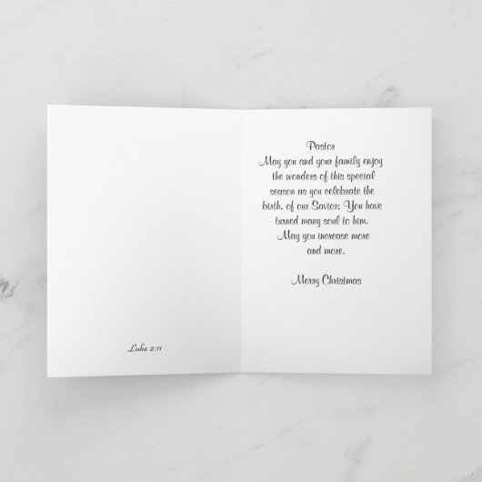 Naar predikant en familie feestdagen kaart (Binnen)