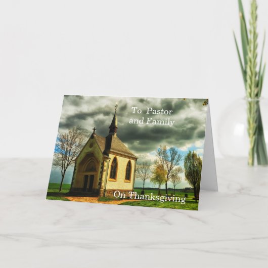 Naar predikant en familie op Thanksgiving Feestdagen Kaart (Voorkant)