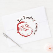 NAAR PRESLEY VAN SANTA CHRISTMAS CADEAULABELS RONDE STICKER (Envelop)