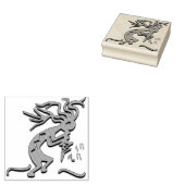 Naar rechts gericht Merrymaker Kokopelli Artwork Rubberstempel (Gestempeld)