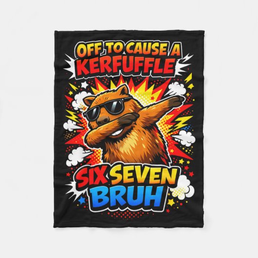 Naar Retro Capybara Meme Uit Oorzaak Fleece Deken (Voorkant)