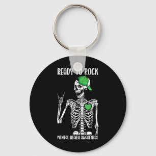 Naar Rock Mental Health Awareness Skelet Rock Hand Sleutelhanger