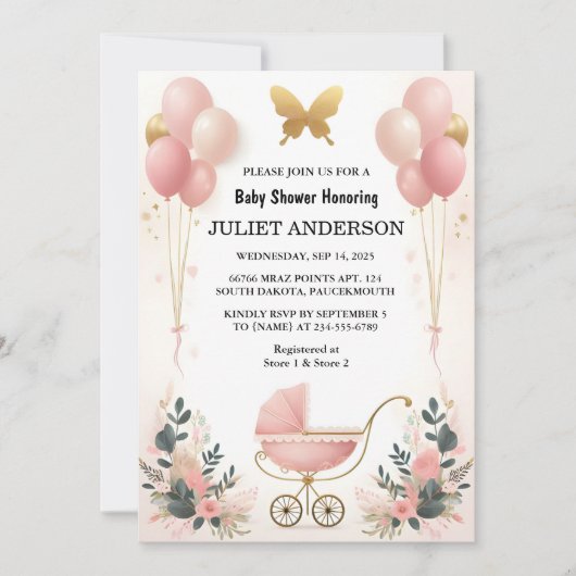 Naar Roos Boho Gold Mom Chic Spring Baby Meisje Do Kaart (Voorkant)