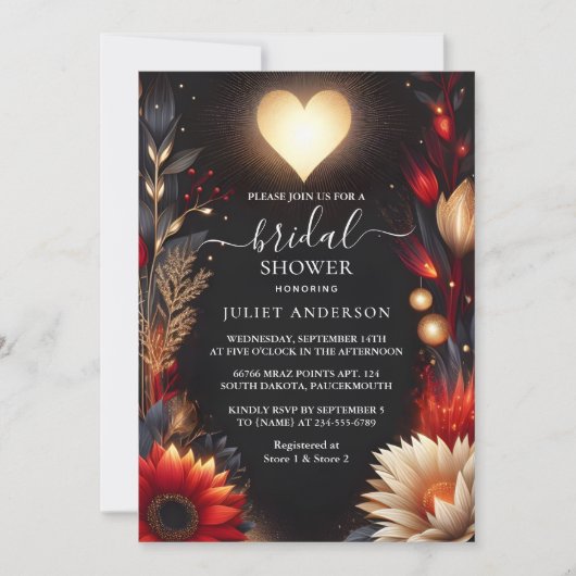 Naar Ruby Claret Wit Hart Rood Zwart Vrijgezellenf Kaart (Voorkant)