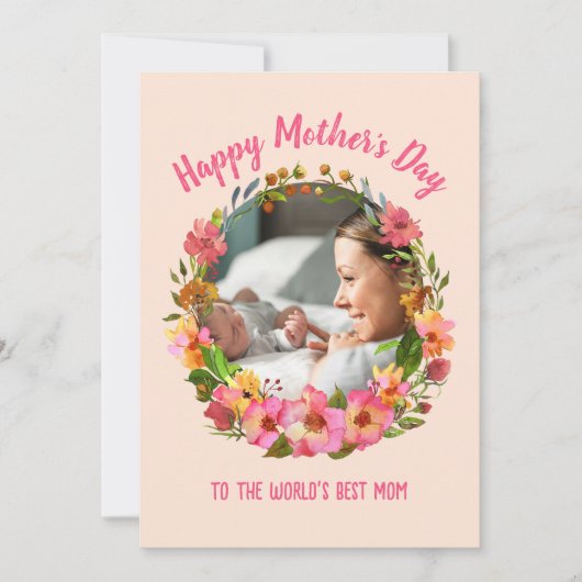 "Naar 's werelds beste moeder" Moederdag Kaart (Voorkant)