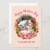 "Naar 's werelds beste moeder" Moederdag Kaart (Voorkant / Achterkant)