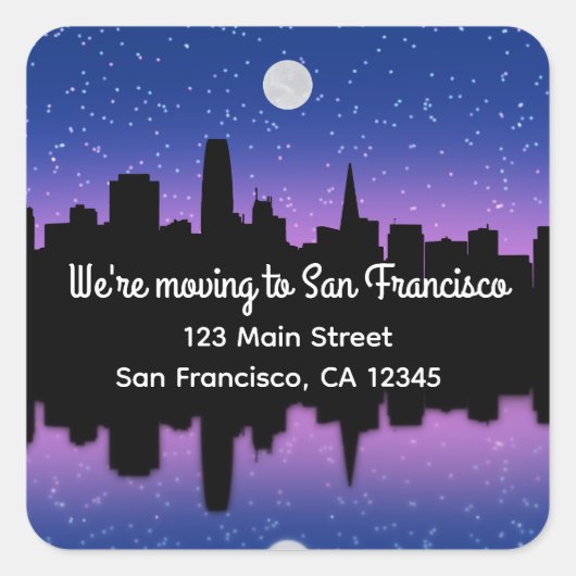 Naar San Francisco Skyline Drawing #1 Sticker (Voorkant)