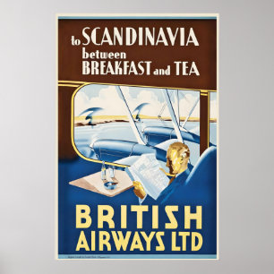 Naar Scandinavië Noorwegen Zweden Finland Skï Wint Poster