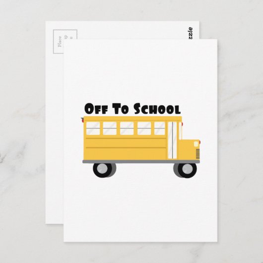 Naar school briefkaart (Voorkant / Achterkant)