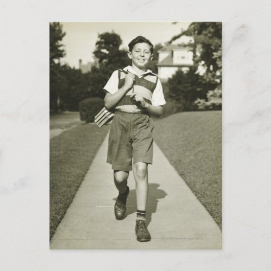 Naar school gaan briefkaart (Voorkant)