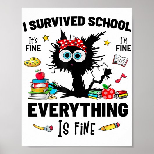 Naar school Gelukkige eerste dag van school het is Poster (Voorkant)