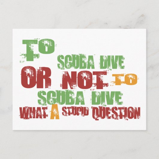 Naar scuba duiken briefkaart (Voorkant)