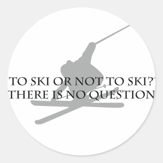 Naar Ski of niet naar Ski Ronde Sticker (Voorkant)