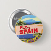 Naar Spanje vliegen Ronde Button 5,7 Cm (Voorkant /achterkant)