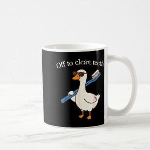 Naar tandenpoetsen grappige gans tandarts tandheel koffiemok