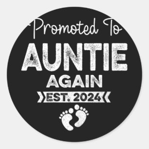 Naar tante weer EST 2024 Zwangerschap Aankondiging Ronde Sticker