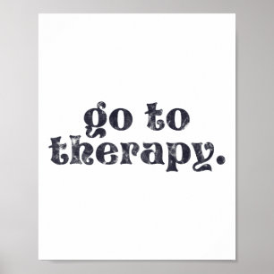 Naar therapie Fun Mental Health Kwestie Poster