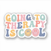 Naar therapie gaan is een coole, grappige geesteli sticker (Voorkant)