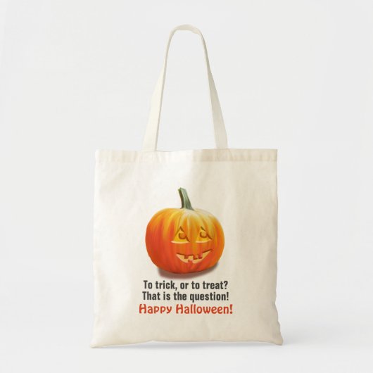 Naar Trick of naar Treat? Halloween Jack o'Lantern Tote Bag (Voorkant)