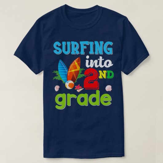 Naar tweede klas teruggaan naar tweede Surf T-shirt (Design voorkant)