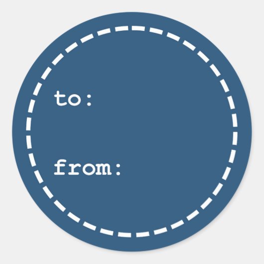 Naar/van Blue and White Christmas Gift Label (Voorkant)