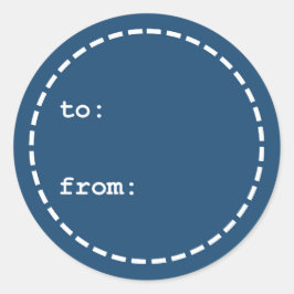 Naar/van Blue and White Christmas Gift Label